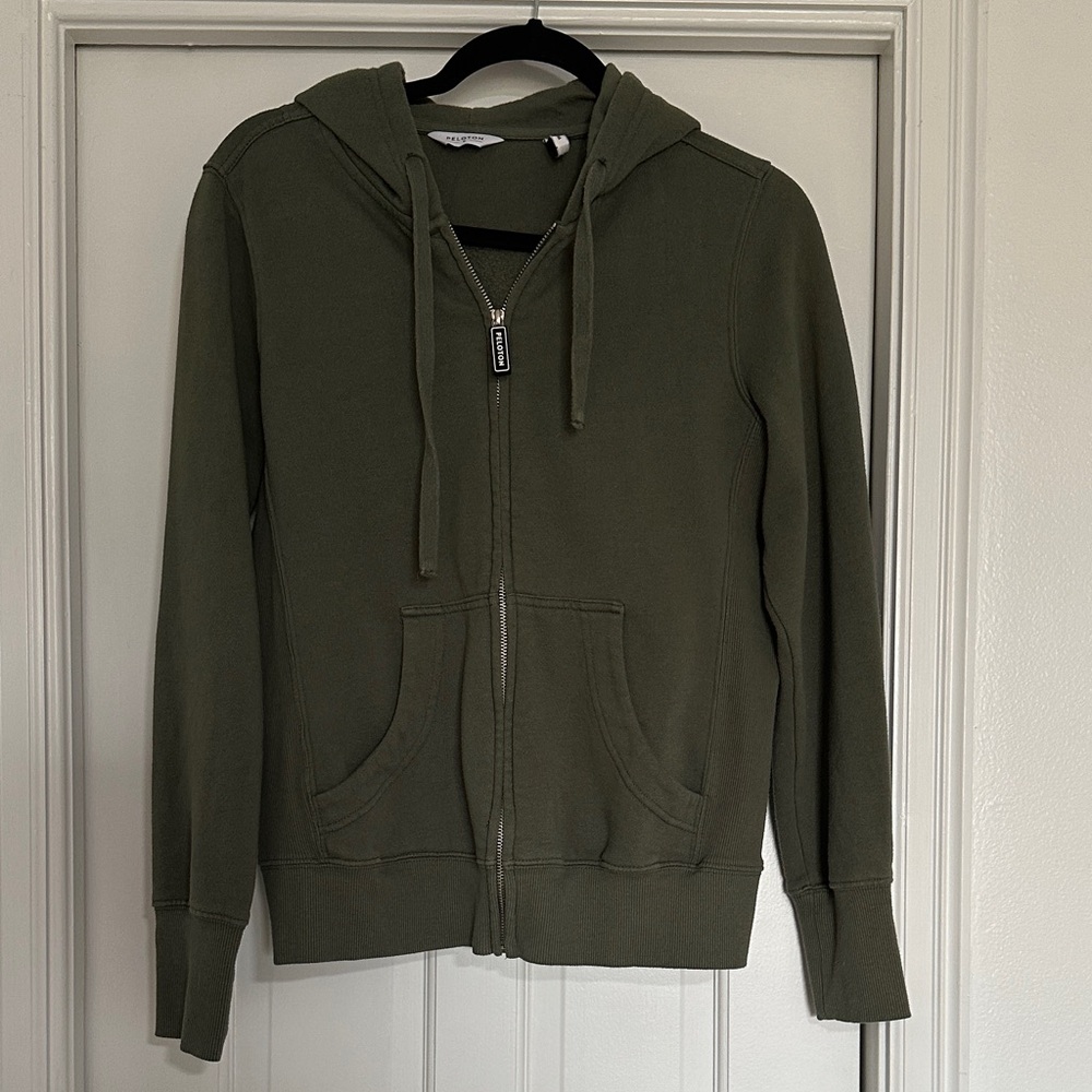 Peloton Olive Zip-Up Hoodie Size S